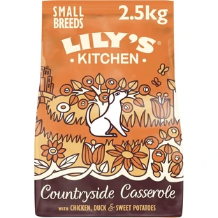 Lily's Kitchen Small Breeds Countryside Casserole met kip, eend en zoete aardappelen - Droogvoer voor honden, 2,5 kg