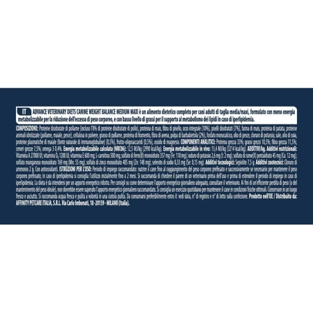 Advance Weight Balance - Alimento dietético completo para perros adultos de razas miniatura destinado a la pérdida de peso, 12 kg