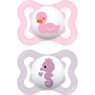 Mam Air 2-6m - Set of 2 Silicone Pacifiers - Pink