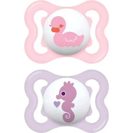 Mam Air 2-6m - Set of 2 Silicone Pacifiers - Pink