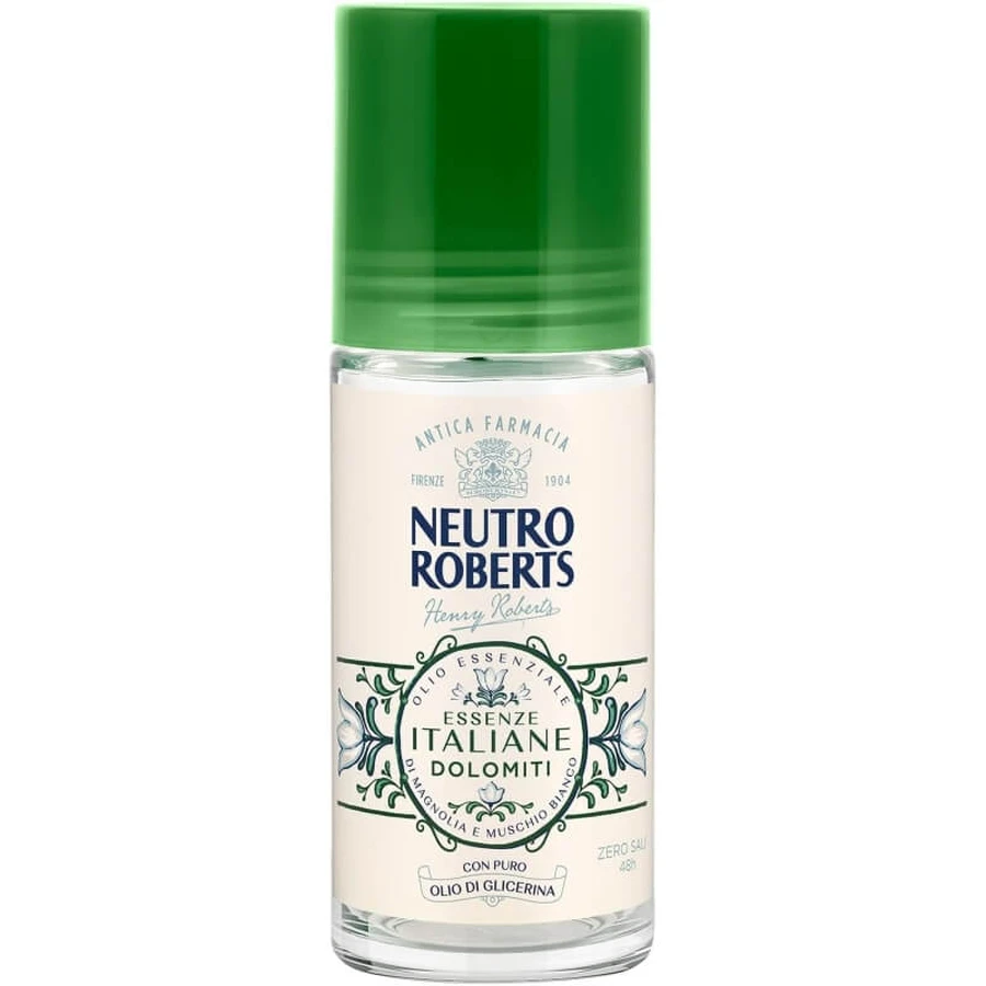 Neutro Roberts Italian Essences Dolomites - Desodorante en roll-on sin aluminio, 50 ml