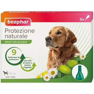Beaphar Spot-on Shield - Natuurlijke bescherming voor grote volwassen honden met een gewicht van meer dan 30 kg, 6 flacons