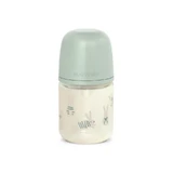 Suavinex Wonderland - Biberón de cristal con tetina de silicona con forma de conejo verde, 120 ml