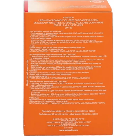 Shiseido Gezichtszonnebrandcrème SPF 30 Urban Environment Age Defense Hoge beschermingsfactor 30 ml