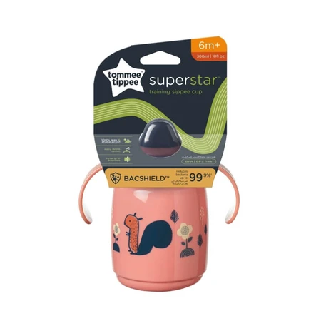 Tommee Tippee Training Sippee - Tasse anti-fuites pour enfants à partir de 6 mois, 300 ml, rose