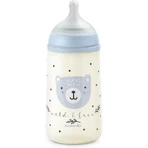 Suavinex wild&amp;free - Biberón de plástico con tetina de silicona, SX Pro, flujo medio, anticólicos, a partir de los 3 meses, azul claro, 270 ml