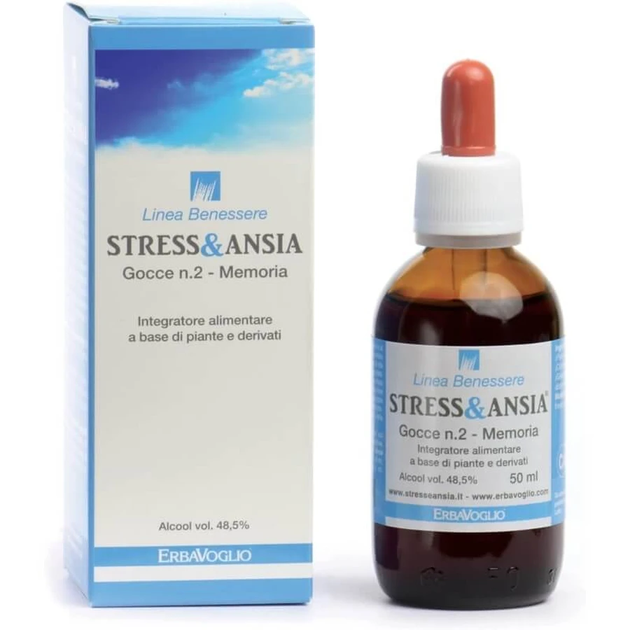 Stress & Anxiety Drops nr. 2 voor het geheugen, 50 ml - Voedingssupplement voor het geheugen en de cognitieve functies