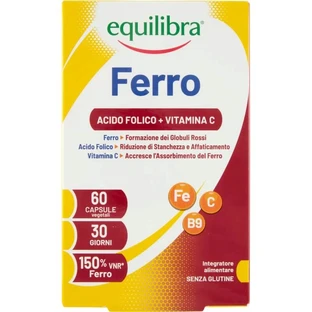 Equilibra Iron 60 capsules - vitamin, mineral, and folic acid supplement