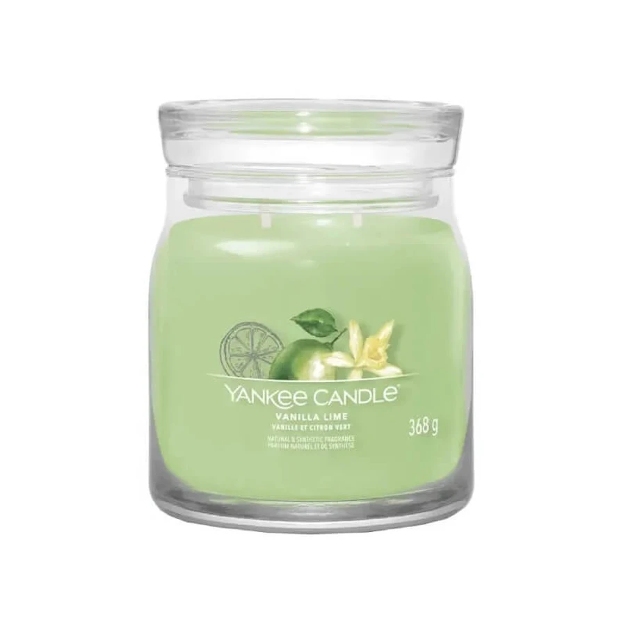 Yankee Candle Vanilla Lime – Signatur-Duftkerze, mittelgroß, 368 g
