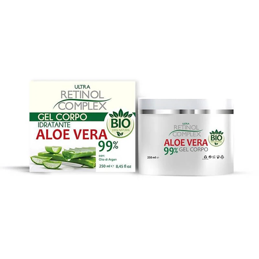 Retinol-Komplex 99 % Aloe Vera Körpergel – beruhigende, regenerierende Feuchtigkeitspflege, 250 ml