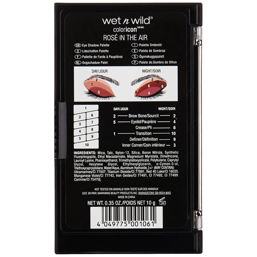 Wet n Wild Color Icon Lidschatten-Palette mit 10 Farbtönen – Lidschatten-Palette – „Rosé in the Air“
