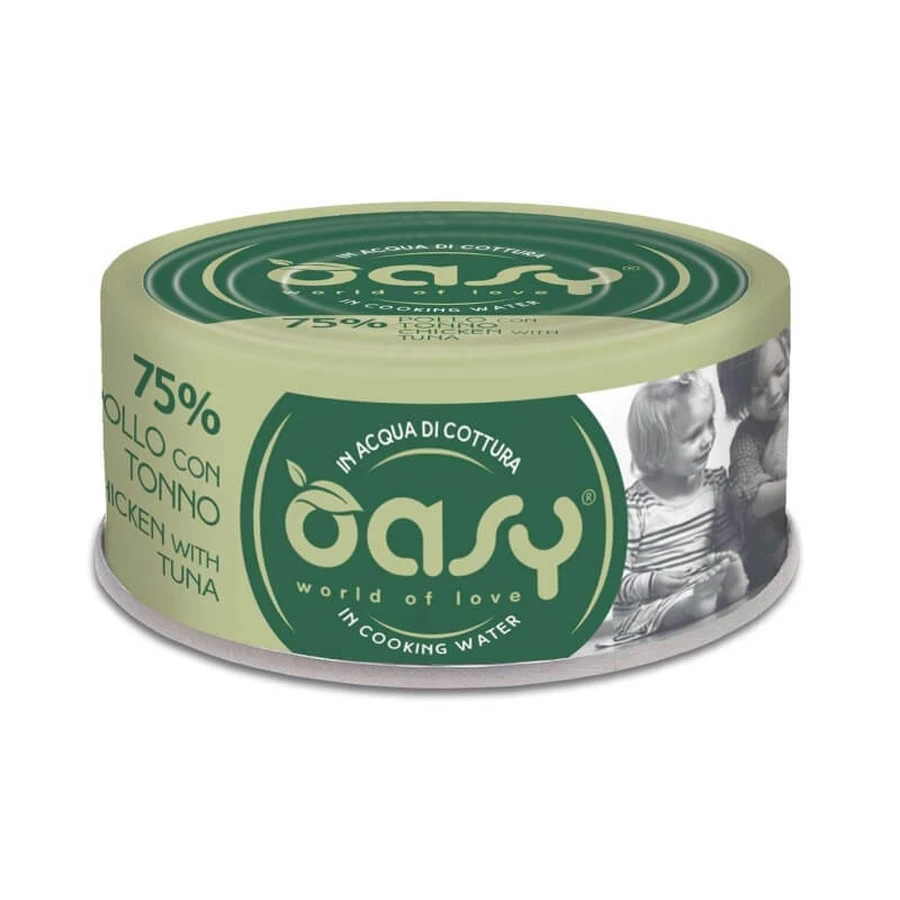 Oasy Gatto More Love Poulet au thon - Aliment complémentaire pour chats adultes, 70 g