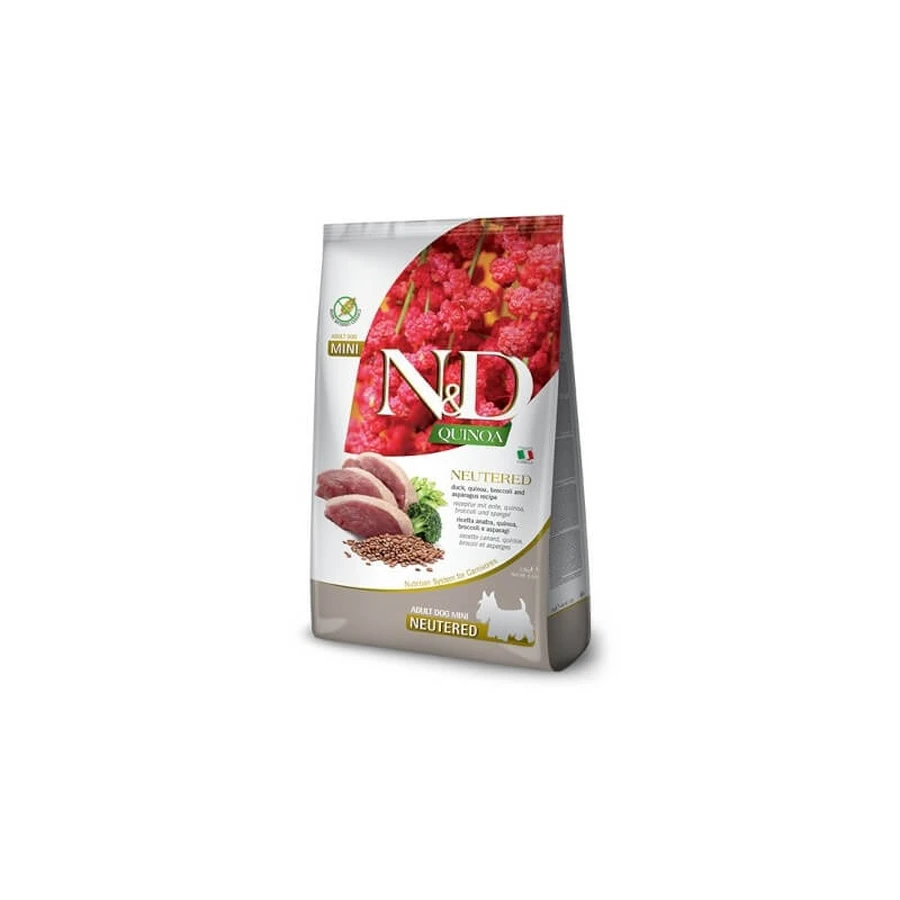 Farmina N&amp;d Quinoa Neutered Mini Canine Duck - Compleet voer voor gecastreerde volwassen honden, 2,5 kg