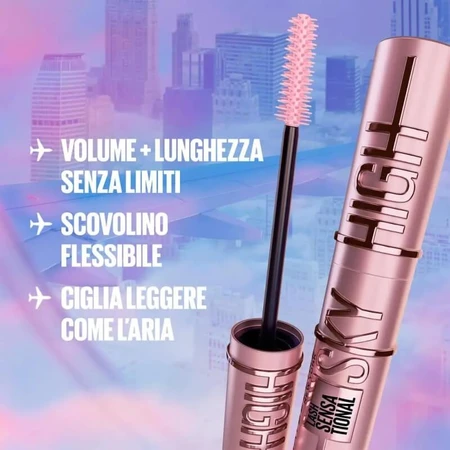 Maybelline Lash Sensational Sky High - Black Waterproof Mascara, 6 ml