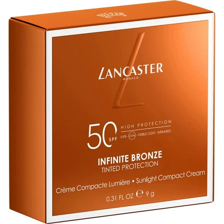 Crème solaire teintée Lancaster Infinite Bronze SPF 50 - Fond de teint compact 9 g