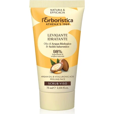 Exfoliante facial L'erboristica con aceite de argán y gránulos, 75 ml