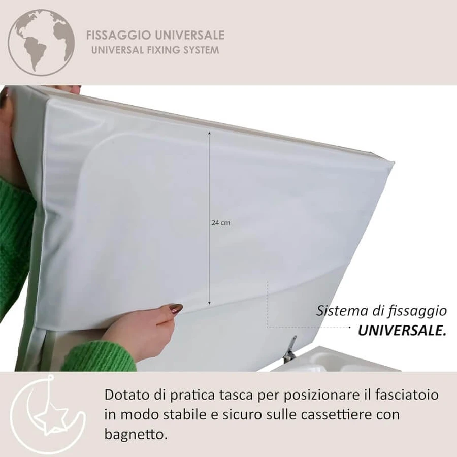 Italbaby Jolie - Cambiador con barandillas de seguridad de PVC en color gris paloma