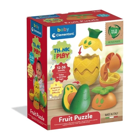 Clementoni Baby Clementoni Fruit Puzzle - 3 fruits to fit together, 12–36 months