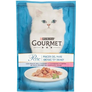 Purina Gourmet Perle Delights of the Sea: Ocean Fish and Shrimp - Wet Cat Food, 85 g