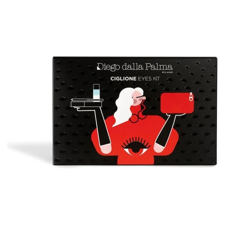 Diego dalla Palma Ciglione Eyes Kit - Zwarte Ciglione-mascara + oogpotlood nr. 01 + tweefasige make-upremover + rode clutch