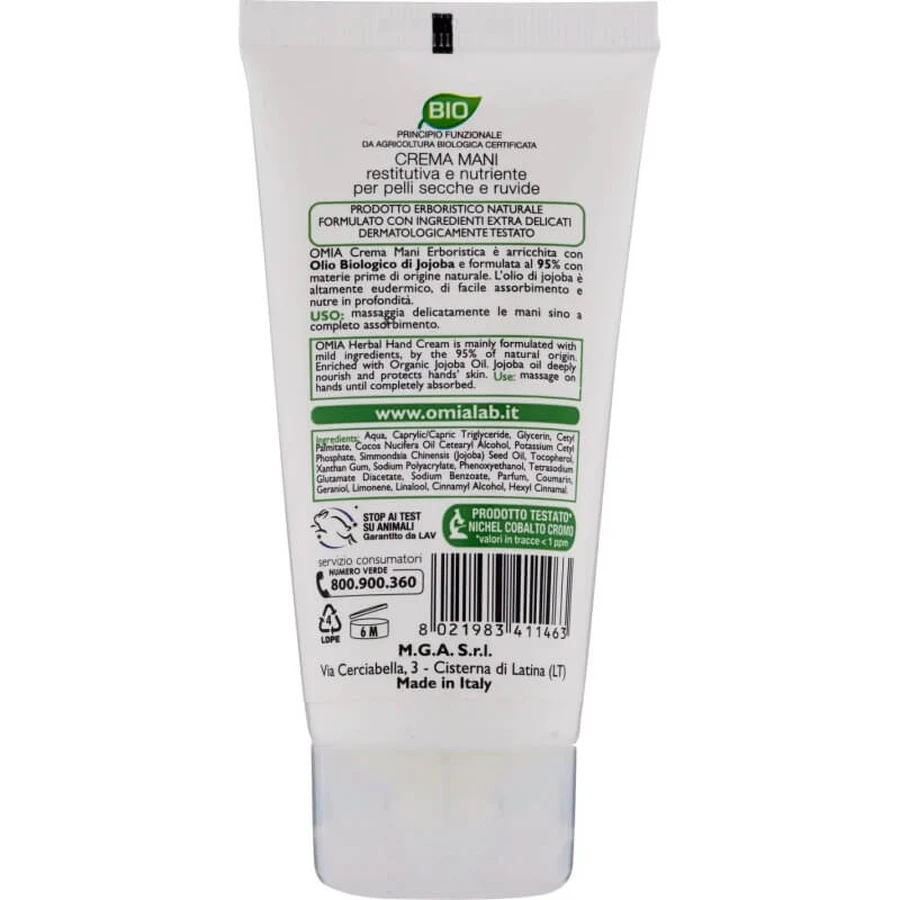 Omia Laboratoires Jojoba Oil Hand Cream 75 ml