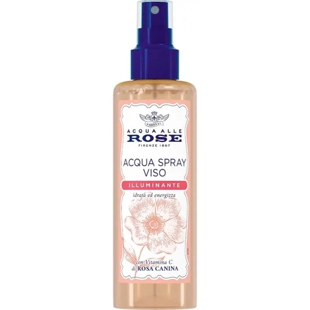 Bruma facial iluminadora de agua de rosas, 200 ml