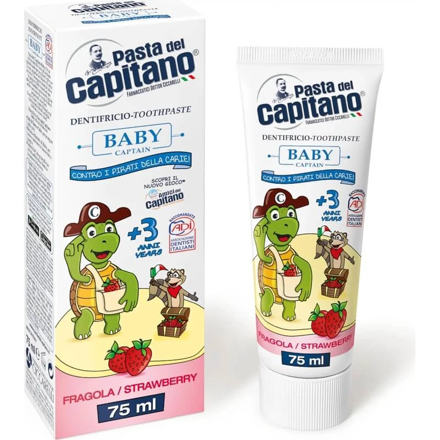 Pasta del Capitano Baby-Zahnpasta mit Erdbeergeschmack (ab 3 Jahren) 75 ml