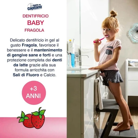 Pasta del Capitano Baby-Zahnpasta mit Erdbeergeschmack (ab 3 Jahren) 75 ml