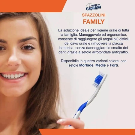 Pasta de dientes Captain Family - Cepillo de dientes de cerdas medias