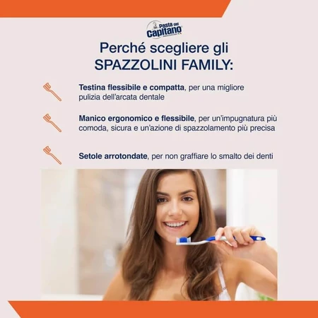 Pasta de dientes Captain Family - Cepillo de dientes de cerdas medias