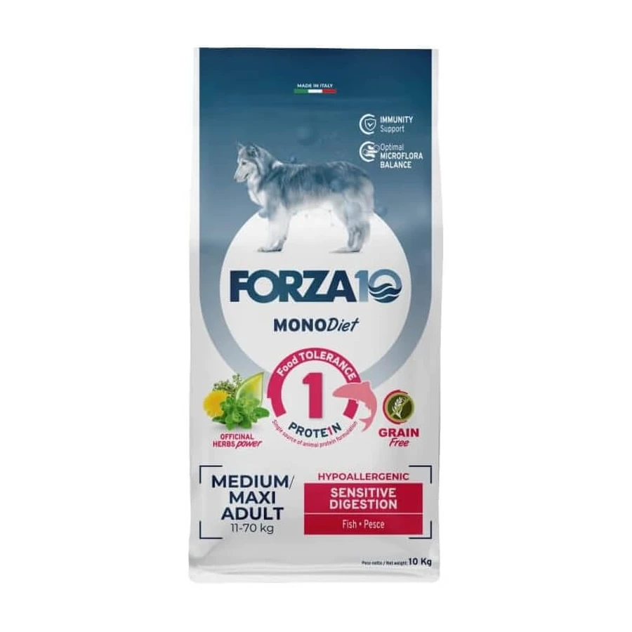 Forza10 Forza 10 Mono Diet Medium Maxi Adult Fish - Compleet voer voor honden met een gevoelige spijsvertering, 10 kg