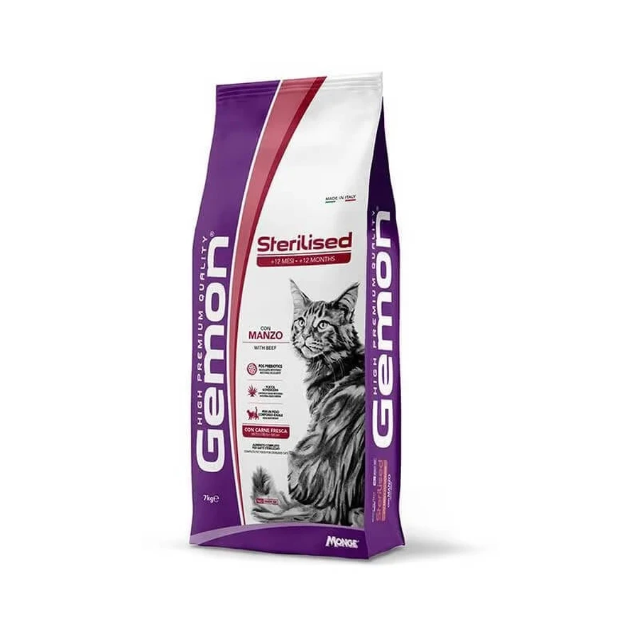 Gemon Bœuf stérilisé pour chat - Croquettes pour chat, 7 kg