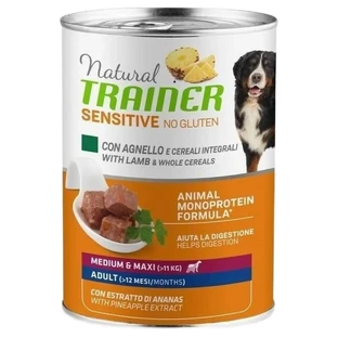 Natural Trainer Sensitive Glutenvrij Lamsvlees - Compleet voer voor volwassen honden van middelgroot en groot formaat, 400 g