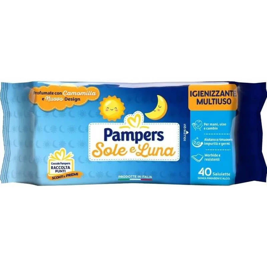 Pampers Sun and Moon - 40 toallitas desinfectantes con manzanilla