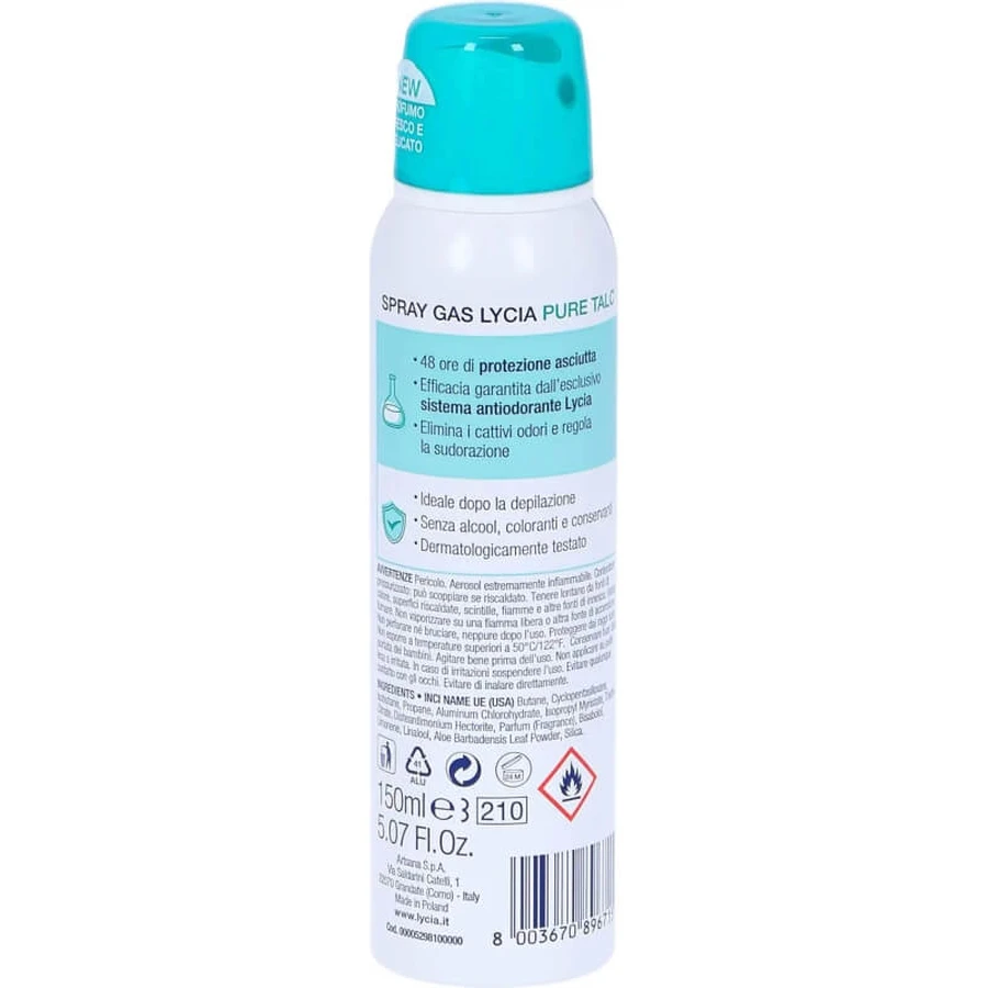 Lycia Pure Dry Protection Talk - Deodorant Spray 150 ml