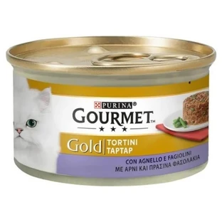 Purina Gourmet Gold Bouchées à l'agneau et aux haricots verts - Aliment complet pour chats adultes, 85 g