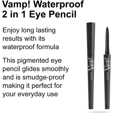 Pupa Vamp! Eye Pencil – 2-in-1 wasserfester Augenstift Nr. 100 Iconic Black