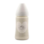 Suavinex Special – Silikon-Babyflasche mit 3-Positionen-Sauger, ab 0 Monaten, 270 ml