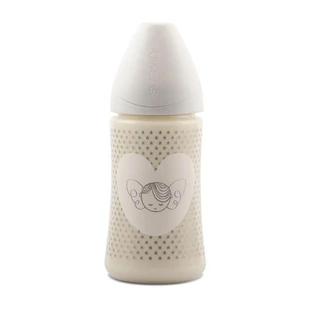 Suavinex Special – Silikon-Babyflasche mit 3-Positionen-Sauger, ab 0 Monaten, 270 ml