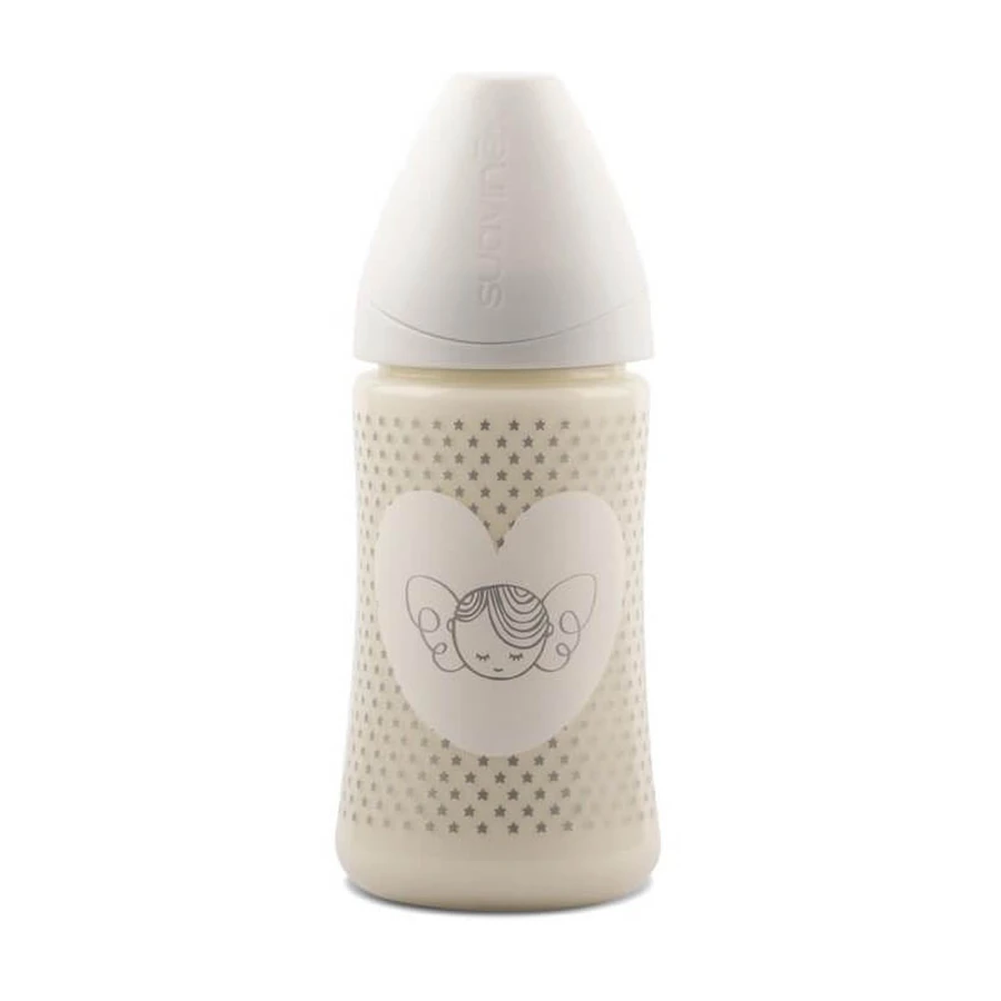 Suavinex Special – Silikon-Babyflasche mit 3-Positionen-Sauger, ab 0 Monaten, 270 ml