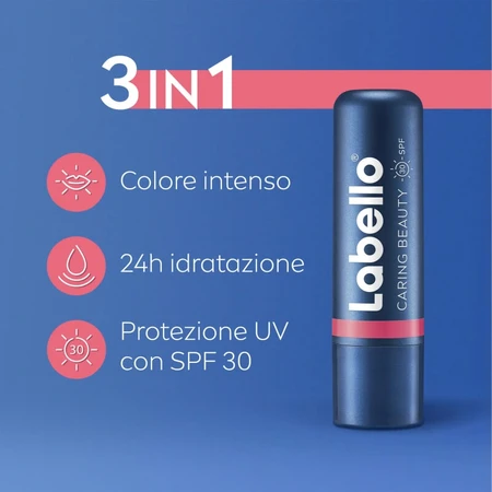 Labello Caring Beauty SPF 30 - 3-in-1 Lip & Cheek Balm - Nude Pink