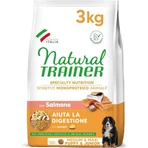 Natural Trainer Sensitive Sans gluten pour chiots et jeunes chiens de taille moyenne et grande au saumon - Aliment complet pour chiens, 3 kg
