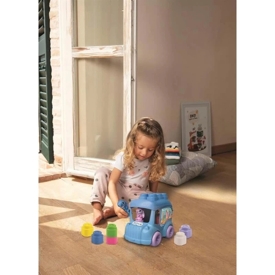 Clementoni Clemmy - Stitch Bus with Soft Bricks and Stitch and Angel Characters, 18 months+