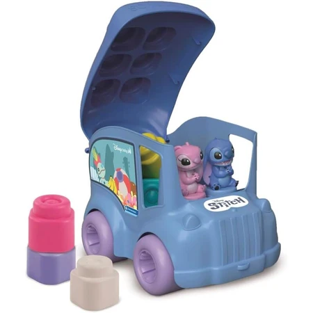 Clementoni Clemmy - Stitch Bus with Soft Bricks and Stitch and Angel Characters, 18 months+