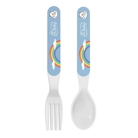 Je suis un ensemble de couverts en mélamine « Baby » pour les enfants à partir de 4 mois — couleurs assorties