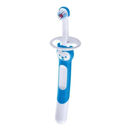 Brosse d'apprentissage Mam - Brosse à dents pour enfants à partir de 5 mois, bleu clair