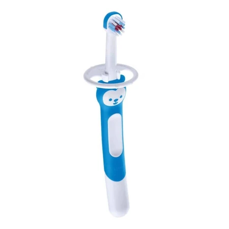 Brosse d'apprentissage Mam - Brosse à dents pour enfants à partir de 5 mois, bleu clair