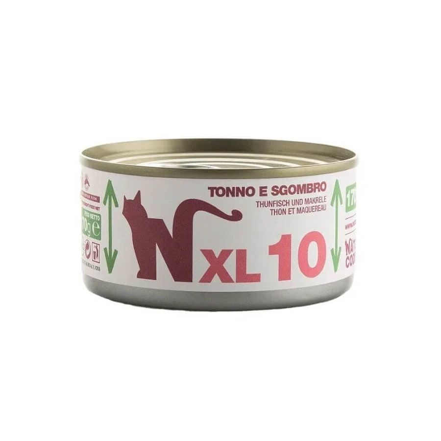 Natural Code XL 10 Thon et maquereau - Aliment complet pour chats adultes, 170 g