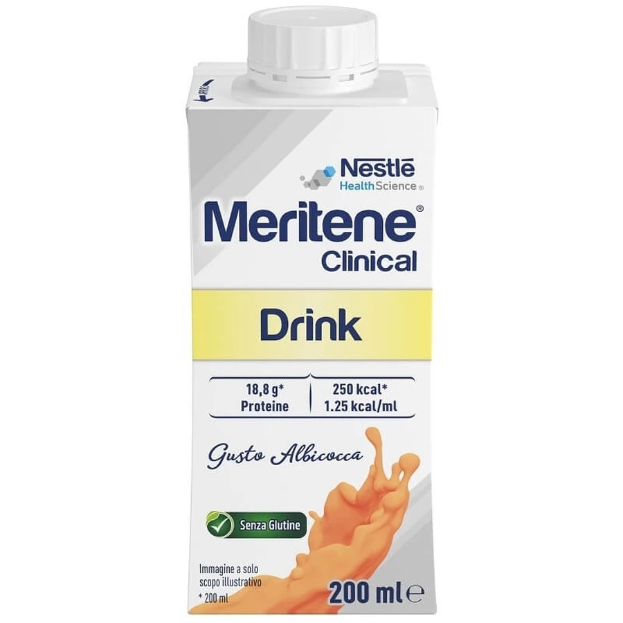 Nestlé Meritene Clinical Drink, abrikozensmaak – Voeding voor medisch-specifieke doeleinden, 200 ml