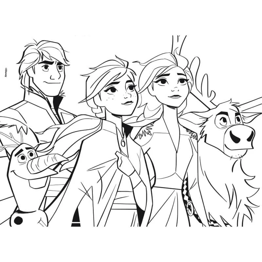Lisciani Disney Frozen II – 24-teiliges doppelseitiges Maxi-Bodenpuzzle mit einer Malvorlage auf der Rückseite